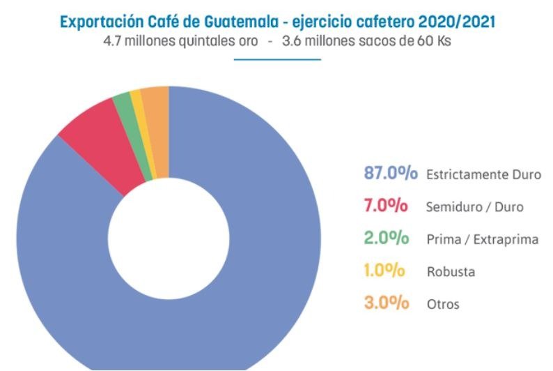 Divisas por exportaciones de café de Guatemala aumentan 34.5%